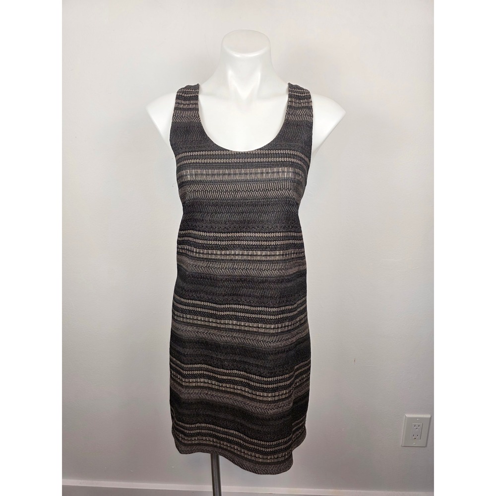 Emerson Fry New York Textured Geometric Racerback‎ Shift Dress Black Tan Size 10